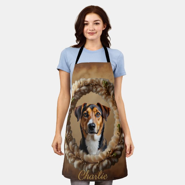 Custom Pet Portrait – Just Upload a Simple Photo Apron (Worn)