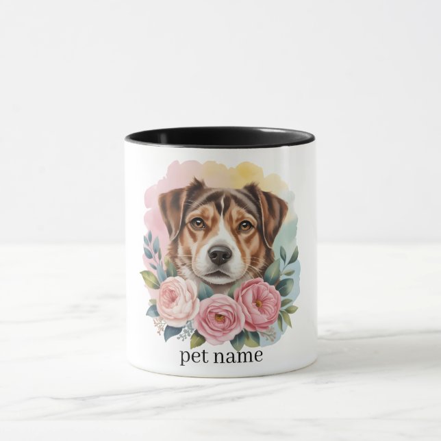 Custom Pet Portrait Mug – Personalised Dog or Cat  (Center)