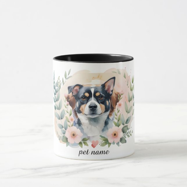 Custom Pet Portrait Mug – Personalised Dog or Cat  (Center)