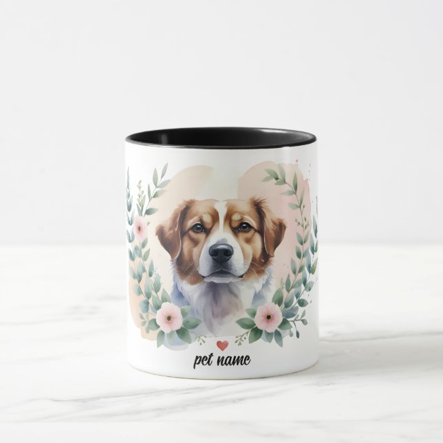 Custom Pet Portrait Mug – Personalised Dog or Cat  (Center)