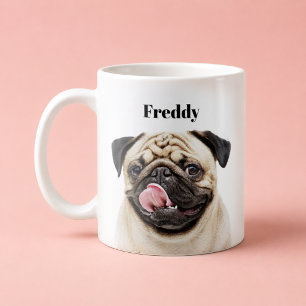 Custom Pet Portrait   Upload Photo + Text Colour  Coffee Mug