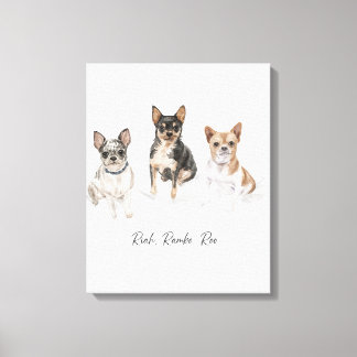 Custom Pet Portrait Watercolor Canvas Print