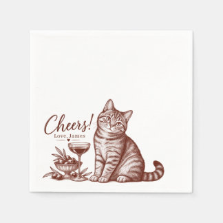Custom Pet Portrait Wedding Cocktail Napkin