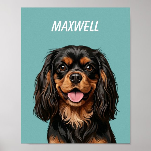 Custom Pet Portraits Using Pet Photo Personalised  Poster (Front)