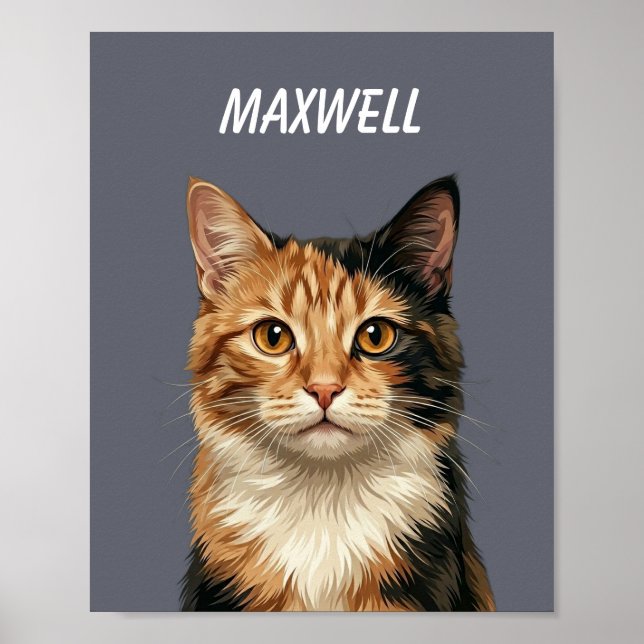Custom Pet Portraits Using Pet Photo Personalised  Poster (Front)