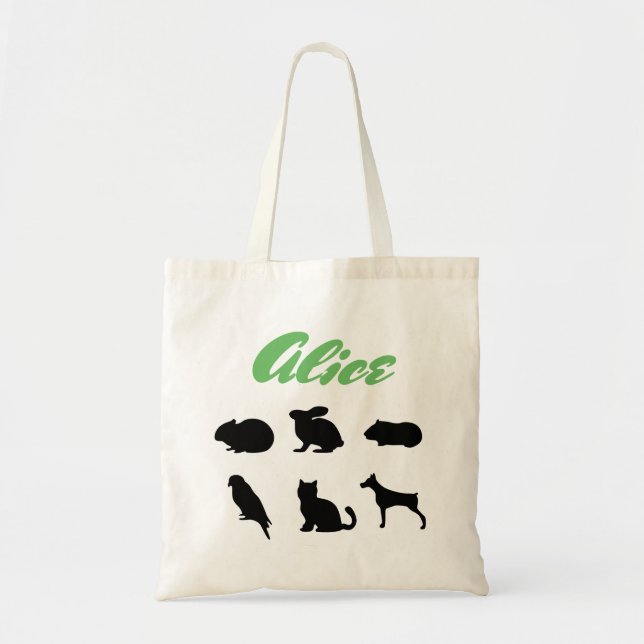 Custom Pet Silhouettes Easter Rabbit bag (Front)