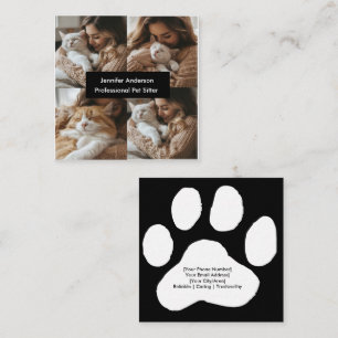 Custom Pet Sitter Business Card with 4 Photos 