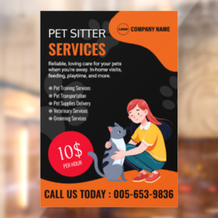 Custom Pet Sitter Services Window Cling