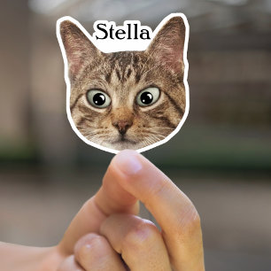 Custom Pet Sticker Personalised Cat Face Sticker