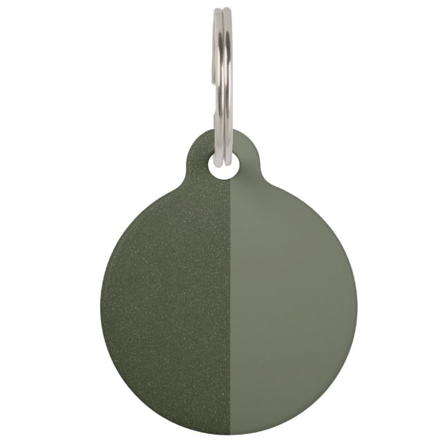 Custom Pet Tag – Moss Green Split Texture (Front)