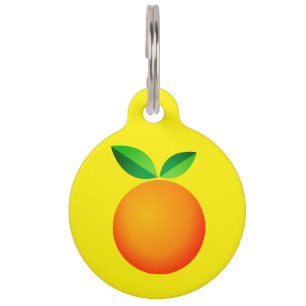 Custom pet tag with cute orange fruit logo