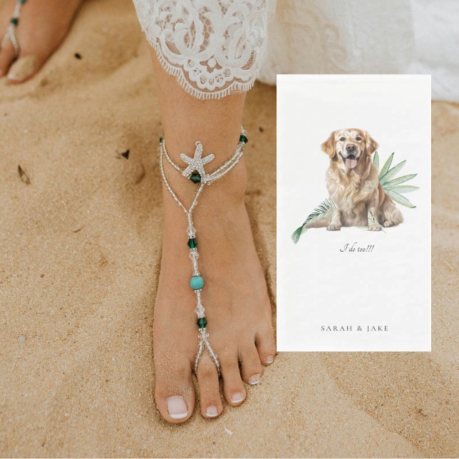 Custom Pet Tropical Wedding Guest Napkins (Creator Uploaded)