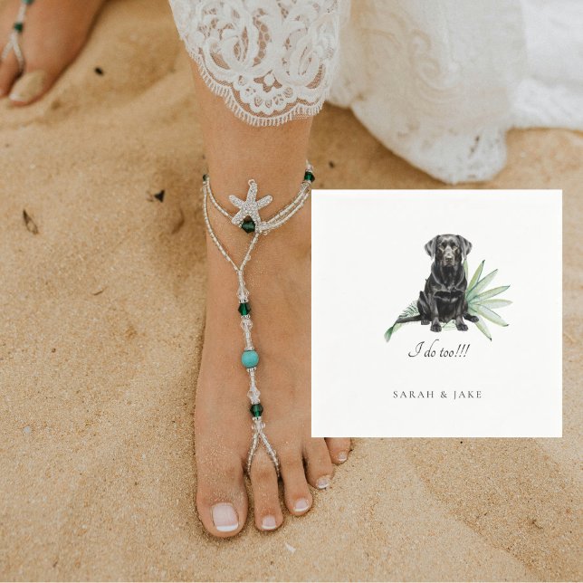 Custom Pet Tropical Wedding II Napkins (Creator Uploaded)