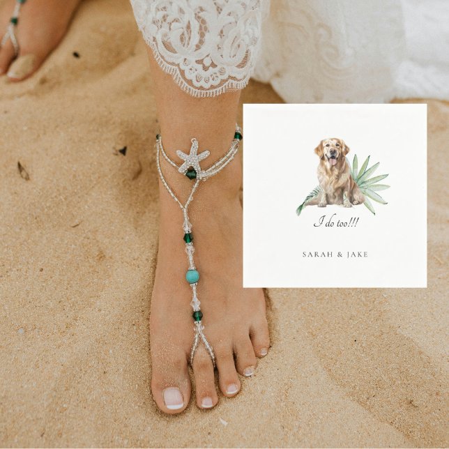 Custom Pet Tropical Wedding Napkins (Creator Uploaded)