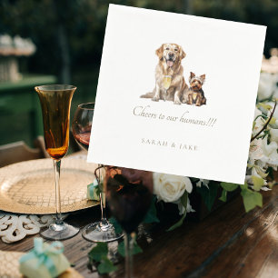 Custom Pet Wedding Cheers to our Humans Cocktail Napkin