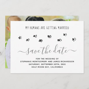 Custom Pet Wedding Photo Save The Date
