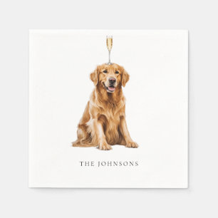 Custom Pet with Champagne Wedding IV Napkin