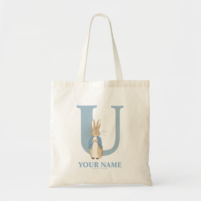 Custom Peter Rabbit - Letter U Tote Bag (Front)