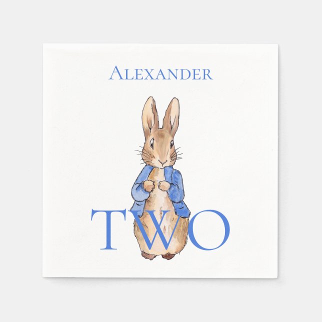 Custom Peter the rabbit 2nd Birthday Napkin (Front)