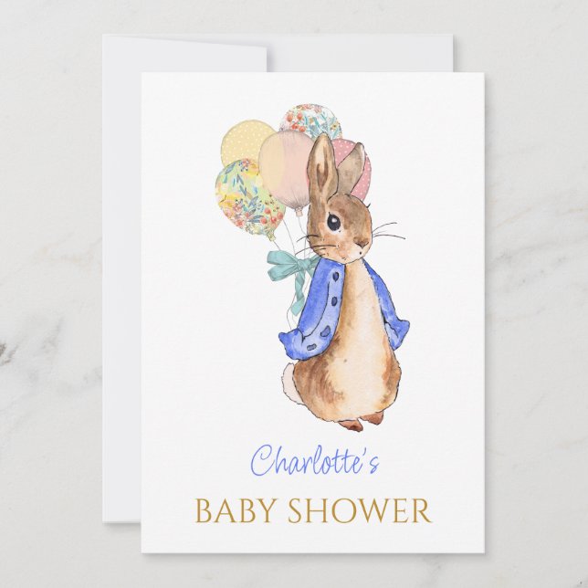 Custom Peter the rabbit Baby Shower  Invitation (Front)