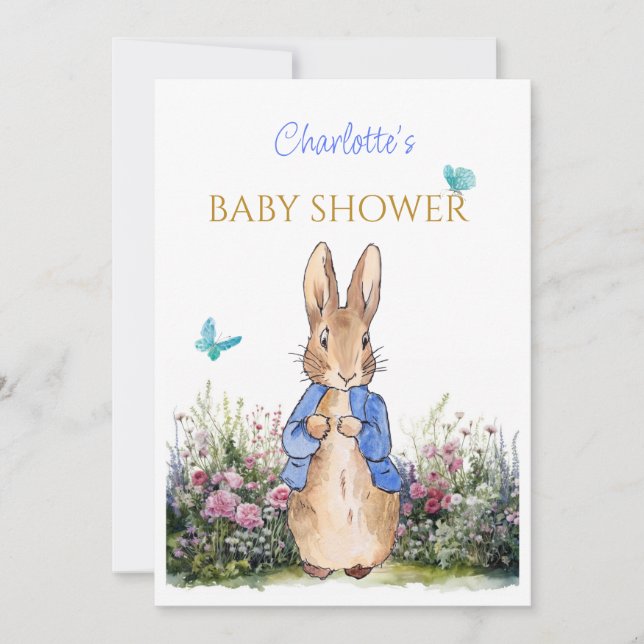 Custom Peter the rabbit Baby Shower  Invitation (Front)