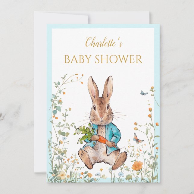 Custom Peter the rabbit Baby Shower  Invitation (Front)