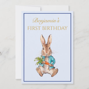 Custom Peter the Rabbit First Birthday Invitation