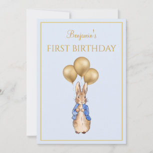 Custom Peter the Rabbit First Birthday Invitation