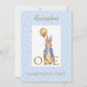 Custom Peter the rabbit First Birthday Invitation