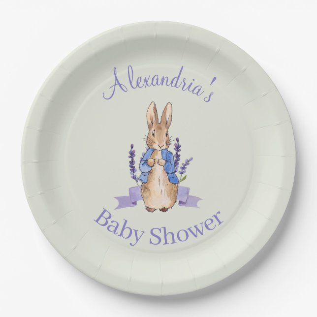 Custom Peter the Rabbit lavender design Paper Plate (Front)