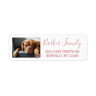 Custom Pets Photo Family Rose Gold Paw Print