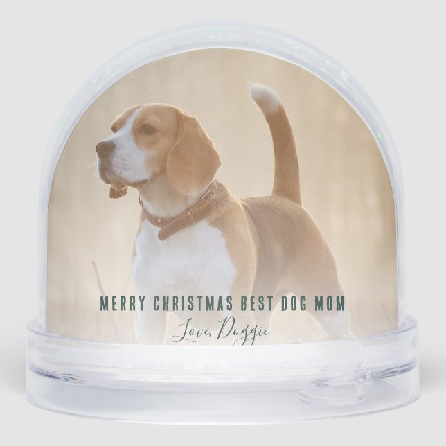 Custom Pets Photos Merry Christmas Dog Mum Snowglobe (Back)