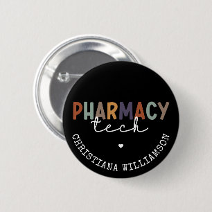 Custom Pharmacy Tech Retro Pharmacy Technician 6 Cm Round Badge