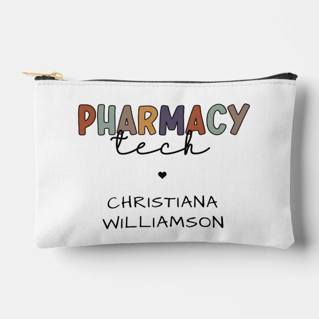 Custom Pharmacy Tech Retro Pharmacy Technician Accessory Pouch (Front)