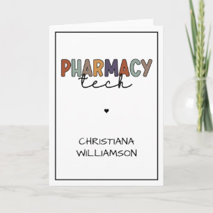 Custom Pharmacy Tech Retro Pharmacy Technician Card