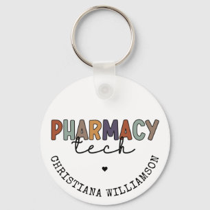 Custom Pharmacy Tech Retro Pharmacy Technician Key Ring