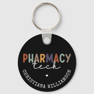 Custom Pharmacy Tech Retro Pharmacy Technician Key Ring