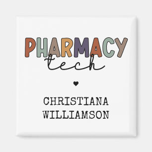 Custom Pharmacy Tech Retro Pharmacy Technician Magnet