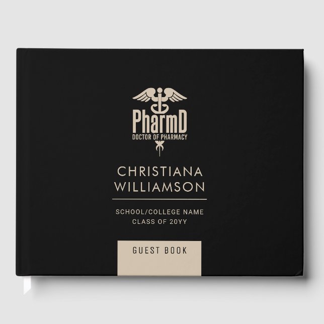 Custom PharmD Doctor of Pharmacy Graduation Party  Guest Book (Front)