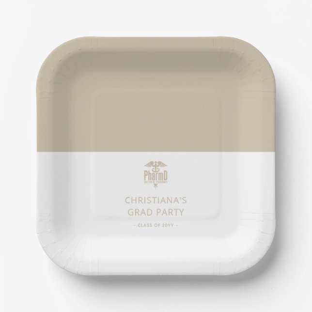 Custom PharmD Doctor of Pharmacy Graduation Party Paper Plate (Front)