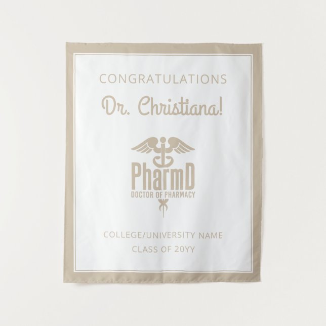 Custom PharmD Doctor of Pharmacy Graduation Party  Tapestry (Front)