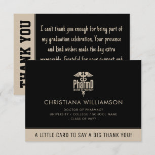 Custom PharmD Doctor of Pharmacy Graduation Party Thank You Card