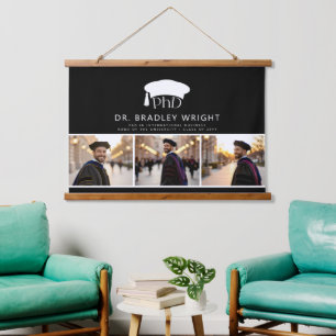 Custom PhD Doctoral Grad Hat Doctoral Graduation Hanging Tapestry