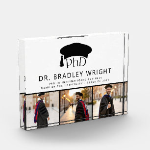 Custom PhD Doctoral Grad Hat Doctoral Graduation Photo Block