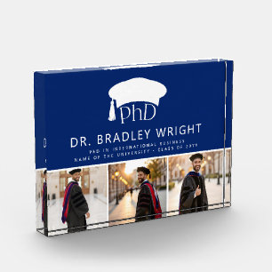 Custom PhD Doctoral Grad Hat Doctoral Graduation Photo Block