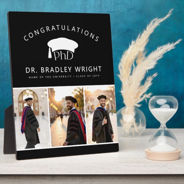 Custom PhD Doctoral Grad Hat Doctoral Graduation Plaque (Side)