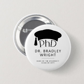 Custom PhD Doctoral Hat Doctoral Degree Graduation 6 Cm Round Badge