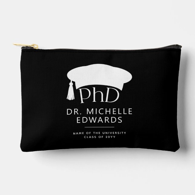 Custom PhD Doctoral Hat Doctoral Degree Graduation Accessory Pouch (Front)