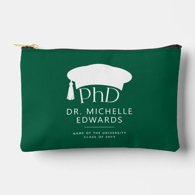 Custom PhD Doctoral Hat Doctoral Degree Graduation Accessory Pouch (Front)