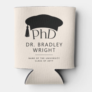 Custom PhD Doctoral Hat Doctoral Degree Graduation Can Cooler